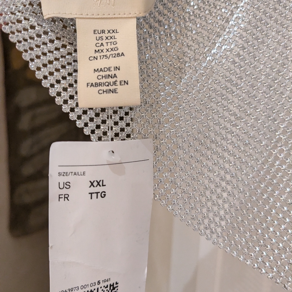 Metallic Silver Chain Top XXL NWT - Picture 5 of 8